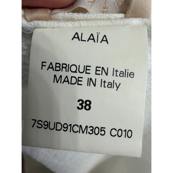 ALAIA Knitted Sleeveless Top Blouse Peplum Stretch Top White Women's 38 - 6 - Picture 8 of 11